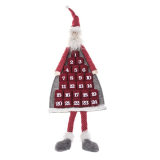 Textilní adventní kalendář - SANTA 120CM fialový