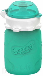 Squeasy Gear silikonová kapsička 104 ml pro zdravé krmení dětí měkká AQUA - zelená