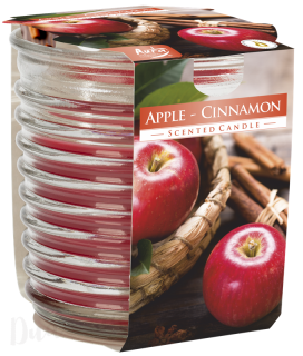 Svíčka vonná ve vroubkovaném skle - Apple - Cinnamon