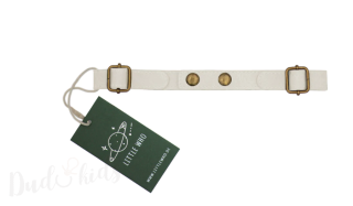 Kožený hrudní spojovací pás k dětskému batůžku - krémový