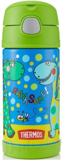 Dětská nerezová termoska THERMOS Dinosaurus 355ml - dětská termoska s brčkem