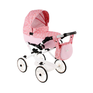 Luxusní kočárek pro panenky Jasmine Kids V7 starorůžový