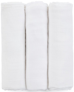 PETITE&MARS Sada plen bambusová mušelínová 3ks Moussy Total White, 68 x 68 cm _soft