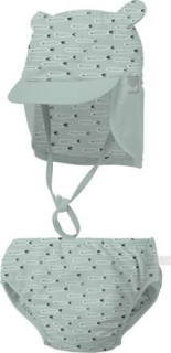 Sada kojenecké plavky + čepice s UPF50+ BIMBI FISH 3-9m