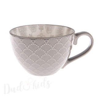 Keramický hrnek 380ml šedý vzorovaný