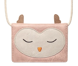 Dětská peněženka/ taštička na krk z eco kůže Sova Kája