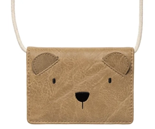 Dětská peněženka/taštička na krk z eco kůže Medvídek Lillesol