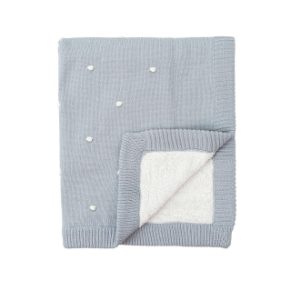 Dětská dvouvrstvá deka BimBi s beránkem NEW - blue