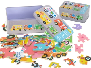 PUZZLE AUTA V PLECHOVÉ KRABIČCE