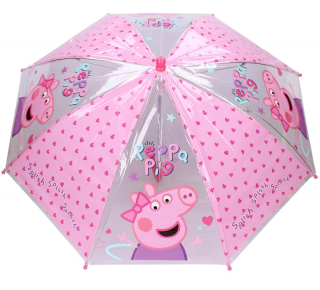 Deštník dětský Disney Peppa pig pruhledný s potiskem