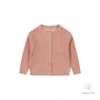 Dětský celopropínací svetr Dirkje BIO bavlna starorůžová