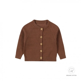 Dětský celopropínací svetr Dirkje BIO bavlna hnědý