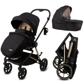 Kočárek VELMONT 2v1 black/beige