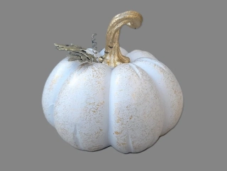 Dýně keramická bílo-zlatá 17cm
