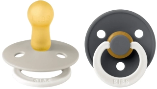 Dudlíky z přírodního kaučuku Bibs Colour vel. 6-18m 2ks_Sand/Iron noční 