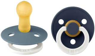 Dudlíky z přírodního kaučuku Bibs Colour vel. 6-18m 2ks_Petro/Deep Space noční