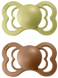 BIBS Supreme dudlíky z přírodního kaučuku 2ks 0-6m Meadow/Earth