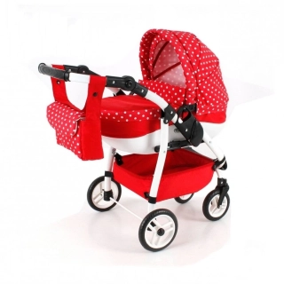 Fialový kočárek pro panenky Jasmine Kids OK 12