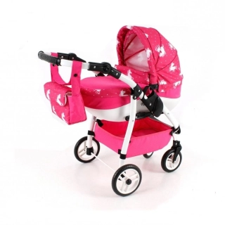 Fialový kočárek pro panenky Jasmine Kids OK 23
