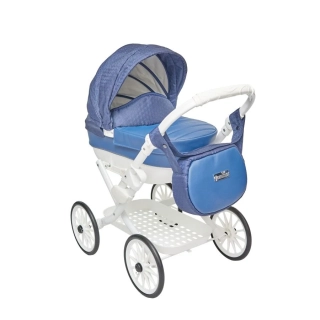 kočárek pro panenky Jasmine Kids Elegance blue