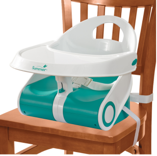 PŮJČOVNA - Cestovní jídelní sedačka Booster modrá/bílá (NOVÁ)