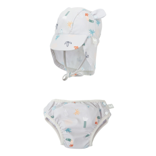 Sada kojenecké plavky + čepice s UPF50+ BIMBI TUCAN 3-9m