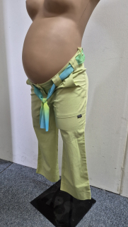 Těhotenská móda - Kalhoty zelenkavé Bosman vel. 40 