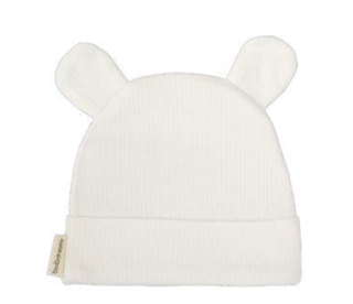 Kojenecká bambusová čepice s oušky Bimbi 0/1m bílá