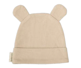 Kojenecká bambusová čepice s oušky Bimbi 0/1m béžová