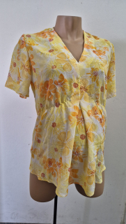 Těhotenská móda -letni Bolérko žluté krep. Bosman vel. 44 český výrobek