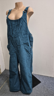 Těhotenská móda - Manžestrové laclové kalhoty s pružným bříškem vel. S - zelenkavé