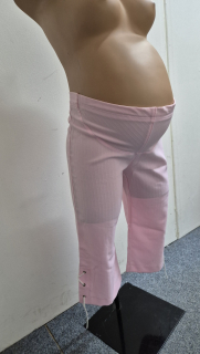 Těhotenská móda - Těhotenské letní kalhoty Bosman růžové velikost 38 s nastavitelným bříškem