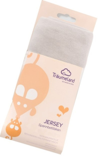 TRÄUMELAND prostěradlo Jersey UNI – Hellgrau (120x60 / 140x70 cm)