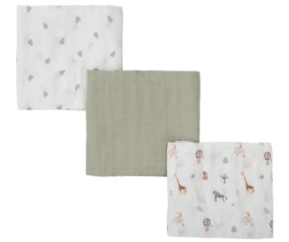 Mušelinové pleny BimBi Mon Baby sada 3ks - Safari