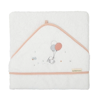 Dětská froté osuška BimBi s kapucí 100x100 cm lem pink