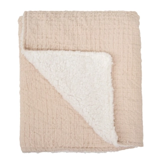 Dětská dvouvrstvá deka BimBi Waffle s beránkem 80x110cm béžová