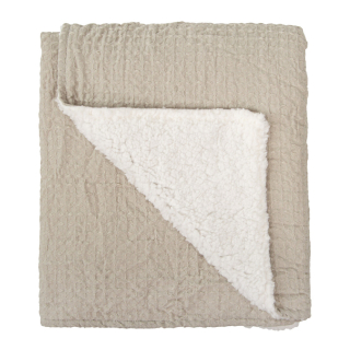 Dětská dvouvrstvá deka BimBi Waffle s beránkem 80x110cm šalvějová