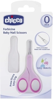CHICCO Nůžky s kulatou špičkou růžová_ocel