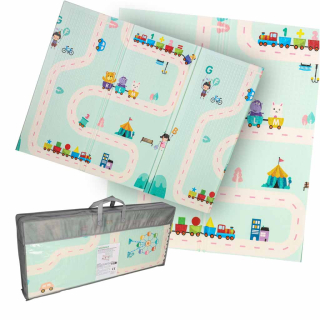 Pěnová Skládací podložka oboustranná, 180x200x1 cm - Panda / Street