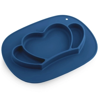 Silikonový dělený talířek 2v1 s víkem Koruna