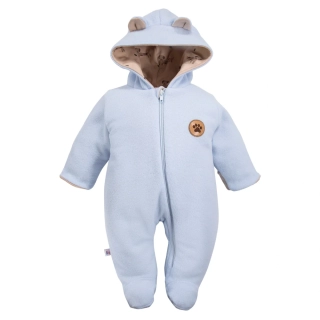 Hřejivý overálek s kapucí RUN&FUN polar světle modrý vel.56