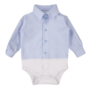 Chlapecké košilové karované body s límečkem CEREMONY světle modré vel.80