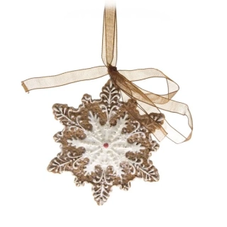 Dekorace -  Perníková vločka na zavěšení