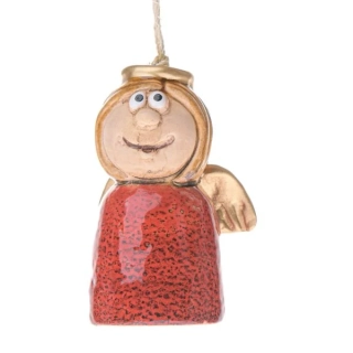 Keramický zvoneček Anděl červený