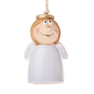 Keramický zvoneček Anděl bílý