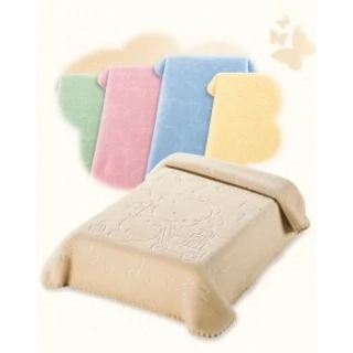 Dětská 3D deka španělka Baby Steer  Medvídek - růžová