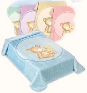 Dětská 3D deka španělka Baby Perla  Medvídek - béžová