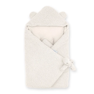 Prémiová Zimní Zavinovací Deka/Fusak do Autosedačky Cotton Muslin & Bouclé vanila
