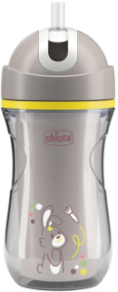 CHICCO Hrneček Sport termo se slámkou grey, 14m+ bez bpa
