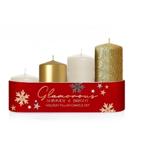 Adventní sada svíček Glamours zlatá (4ks)
